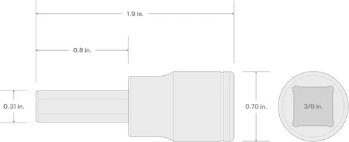 Miniatura 6 de TEKTON 3/8 Pulgadas de transmisión x 8 mm Broca hexagonal enchufe SHB13208