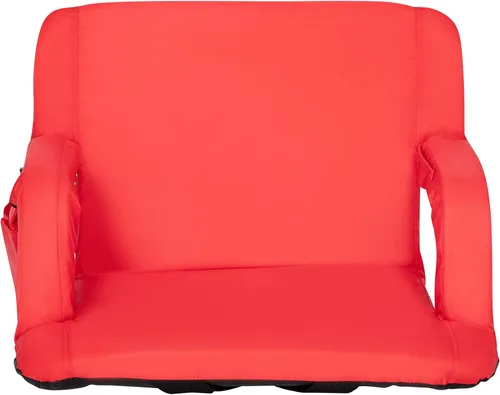 Miniatura 10 de Flash Furniture Malta - Asiento de estadio portátil extra ancho para gradas o bancos, silla de estadio acolchada con correas para mochila y Rojo