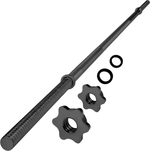 Miniatura 13 de Yes4All Standard Straight Barbell 60" & EZ Curl Bar 47", Capacity 200 to 480 LB, Weight Bar 1" to 2" Diameter - Star Lock Collars, Rubber Ring, I.