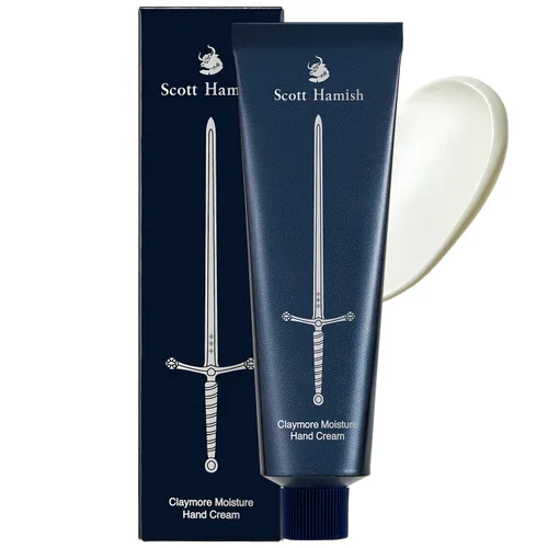 Scott Hamish Claymore Moisture Crema de manos – Hidratante de manos para hombres – Crema hidratante para manos secas y agrietadas con manteca de