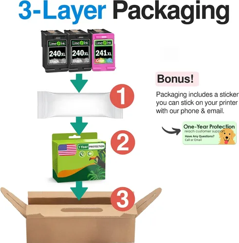 Miniatura 6 de Limeink 3 cartuchos de tinta remanufacturados de repuesto para Canon 240xl 241xl Combo Pack para Cannon 240-241 cartucho de tinta de impresora