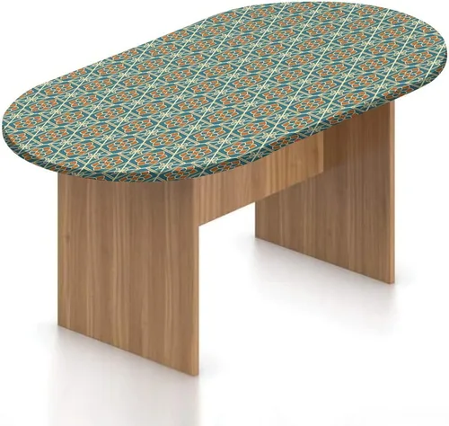 Miniatura 21 de Mantel ajustable ovalado de poliéster elástico para acuario, diferentes peces en la parte inferior del océano, mantel ajustable con estampado