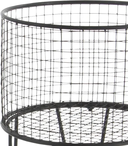 Miniatura 2 de CosmoLiving by Cosmopolitan Carrito de Almacenamiento de Metal de Conjunto Profundo con Canasta de Lavandería de Malla Rodante, 18" x 18" x 24