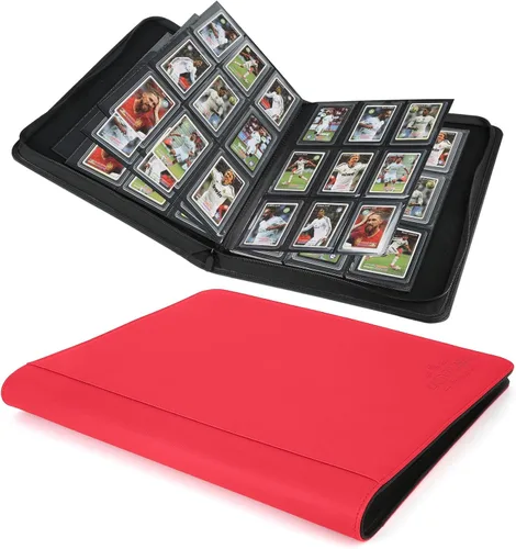 Miniatura 23 de Carpeta Toploader rígida, fundas rígidas con 9 bolsillos para 288 tarjetas. Carpeta de tarjetas con fundas para rígidas "3 × 4", tarjetero (negro)