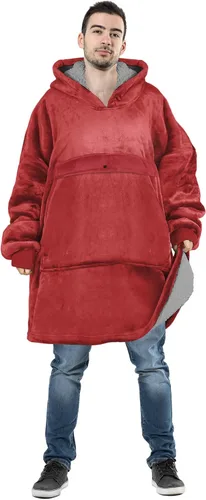 Tirrinia - Sudadera con capucha de gran tamaño, manta de sherpa cómoda, reversible, gigante, para adultos, hombres, mujeres, adolescentes, esposa,