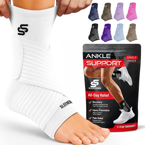 Miniatura 21 de Tobillera Sleeve Stars para mujeres y hombres, tobillera para esguince de tobillo, manga de compresión para alivio de la fascitis plantar, soporte