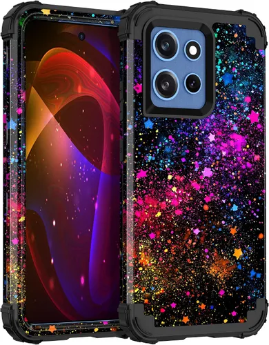 Miniatura 22 de Miqala Funda para Moto G Play 5G 2024, que brilla en la oscuridad, tres capas, resistente, a prueba de golpes, protección de cuerpo completo