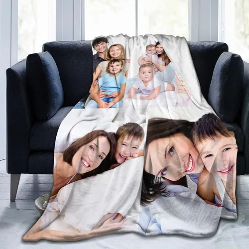 Miniatura 13 de QETXVI Manta personalizada con fotos, texto, manta personalizada de franela para regalos de cumpleaños de adultos y niños, Navidad, Halloween