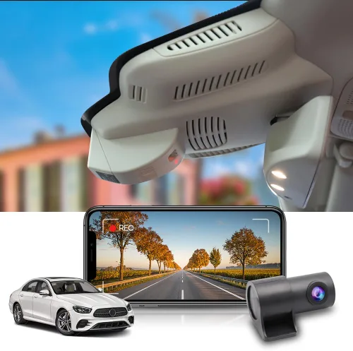 Miniatura 7 de Fitcamx Cámara de tablero 4K compatible con Benz E Class 2017-2023 E300 E350 E400 E450 W213 (HD2-6105), estilo OEM, video UHD 2160P, grabación