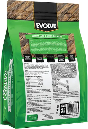 Miniatura 2 de Evolve Classics - Comida para perros con receta de cordero y arroz integral, 3.75 libras