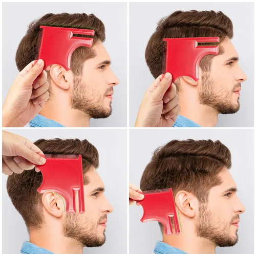 Miniatura 3 de 2 piezas de guía de barba, herramientas de plantilla de modelado, línea de bigote, plantilla de línea de cabello, corte de barba, moldeador