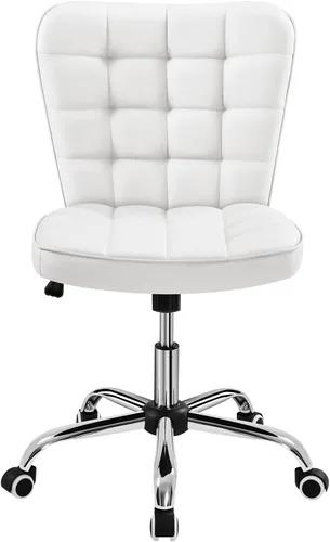 Miniatura 11 de Yaheetech Silla de Escritorio de Oficina Moderna Acolchada sin Brazos de Computadora Tapizada en Cuero Sintético con Altura de Asiento Ajustable