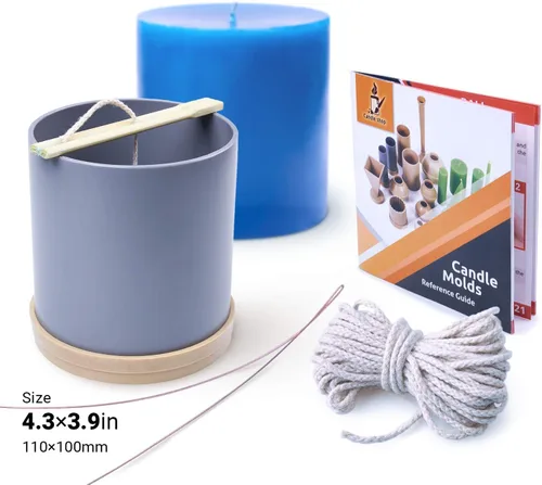 Miniatura 2 de Moldes de velas para hacer velas en forma de cilindro - Altura: 4.3 pulgadas, ancho: 3.9 pulgadas - Moldes de cera para manualidades - Moldes