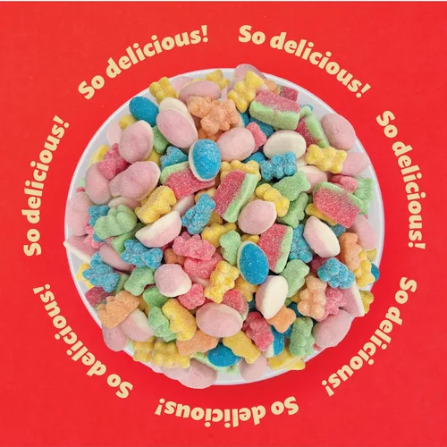 Miniatura 5 de Mezcla de caramelos de gomita, caramelos masticables - osos, puffs, gajos de sandía, bolsa de 2 libras Dulces agridulces, merienda nocturna de cine