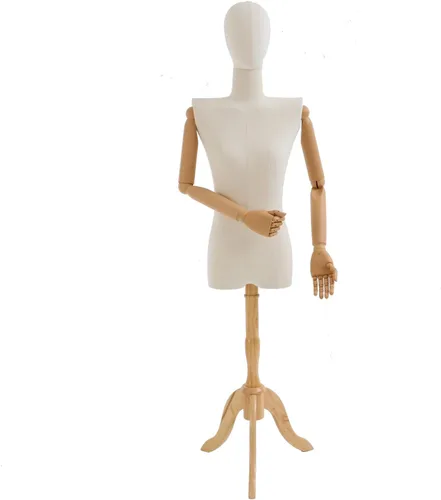 Maniquí femenino con cabeza y brazos giratorios, soporte de cuerpo de modelo de exhibición de ropa ajustable en altura, forma de vestido de torso