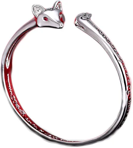 Pulsera de zorro con símbolo de runa y animales ajustable, linda y encantadora cola de zorro, el mejor regalo para los amantes del zorro regalos