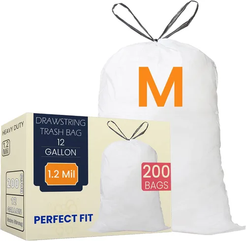 Miniatura 13 de Code H - Bolsas de basura resistentes con cordón de 8 a 9 galones compatibles con simplehuman Code H - Bolsas de basura de 8-9 galones