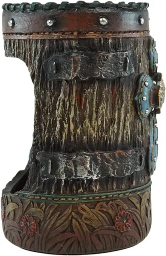 Miniatura 3 de Ebros Gift Cruz azul rústica del viejo mundo occidental con concho y cabezas de clavos en acabado de madera envejecida sintética con patrones