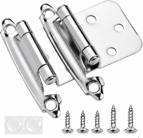 Miniatura 8 de DecoBasics Bisagras de gabinete de latón antiguo para armarios de cocina (25 pares -50 piezas) -Superposición de 1/2 pulgada (variable), bisagras