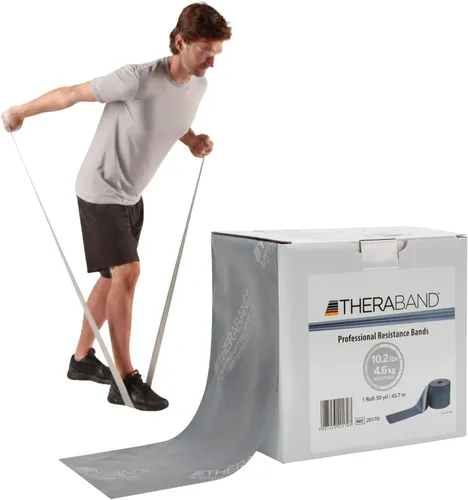 Miniatura 13 de THERABAND Resistance Band, 50-Yard Roll, Latex Elastic Band for Exercise, Stretching, Physical Therapy, Yoga, Pilates, Home Workouts, Cut-to-Length
