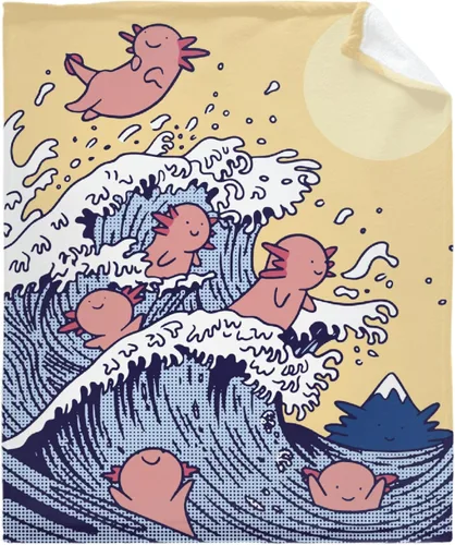 Axolotls Wave - Manta para bebé, regalo súper suave, manta acogedora para recién nacido, manta de recepción para bebé, manta para cuna, 40 x 30