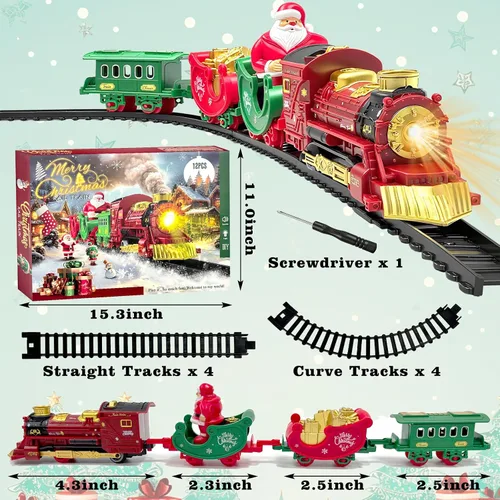 Miniatura 2 de Juego de trenes de Navidad Mini Trenes de Santa