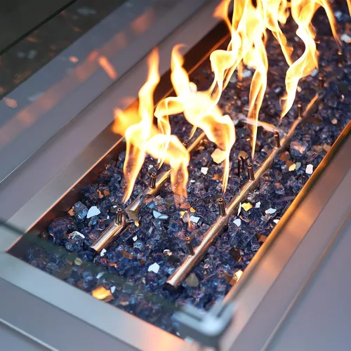 Miniatura 5 de Stanbroil - Vidrio de fuego de 10 libras – Cristal de fuego templado reflectante de 1/2 pulgada para chimenea de hoguera, azul Pacífico reflectante