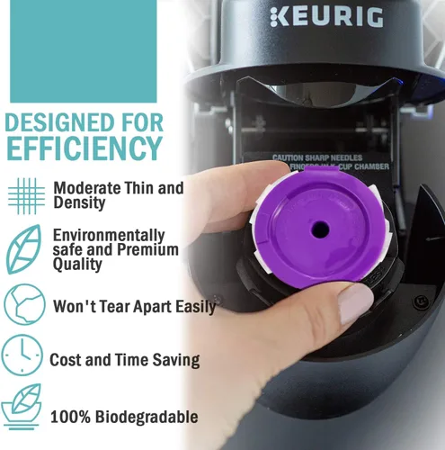 Miniatura 7 de CAPMESSO Filtros de café desechables con tapa, filtro de papel Kerig para cápsulas reutilizables de una sola porción compatible con cafetera Keurg
