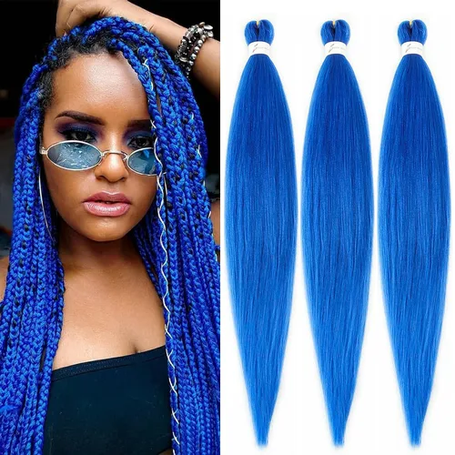 Miniatura 67 de Cabello trenzado marrón preestirado de 30 pulgadas, 3 paquetes de cabello trenzado preestirado de color 30 EZ, textura Yaki, extensiones de cabello