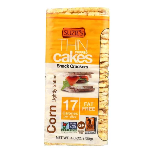 Miniatura 5 de Suzie's Pastel de arroz integral orgánico, paquete de 12, ligeramente salado, bajo en sodio, orgánico USDA, sin OMG, sin grasa, sin azúcar, sin