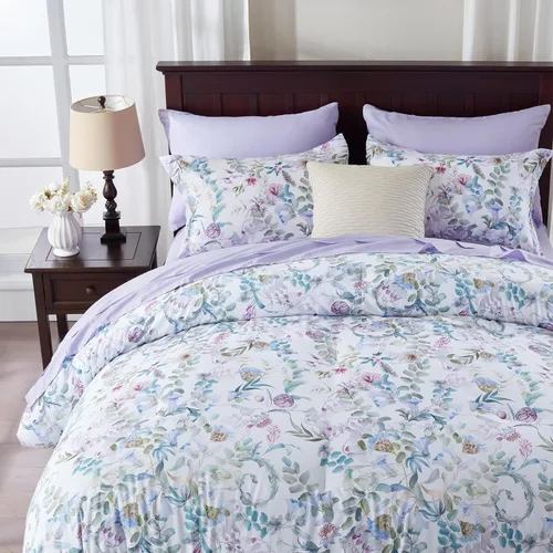 Miniatura 2 de Juego de edredón de 3 piezas para todas las estaciones, ultra suave, ligero, alternativo, reversible, floral, con edredón, fundas de almohada