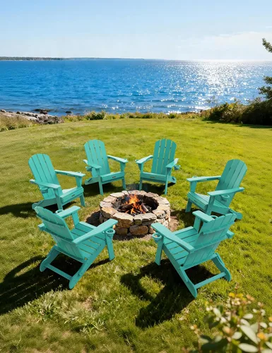 Miniatura 18 de Silla Adirondack Plegable, Sillas Adirondack de Plástico con Textura de Madera con 2 Portavasos, Silla para Hoguera de HDPE Resistente a