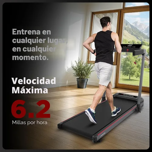 Miniatura 2 de Cinta de correr eléctrica plegable con asidero Cintas de correr plegables - Cinta de correr plegable para correr con pantalla LCD - 6.2mp/h