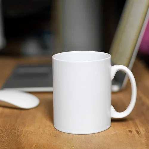 Miniatura 3 de Taza de cerámica de porcelana clásica M017, taza de café extra grande de 20 onzas con asa para oficina y hogar, blanca Blanco