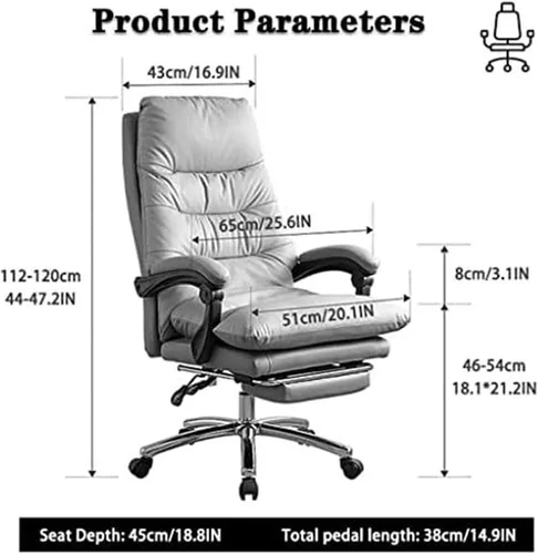 Miniatura 2 de Executive Big and Tall Office Chair Heavy Duty High Back Reclining Computer Desk Chair with Massage Back Linkage Armrests and Retractable Footrest