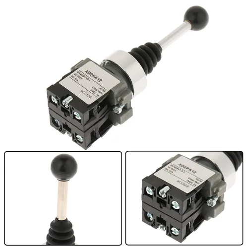 Miniatura 4 de Interruptor de palanca de mando, 2 posiciones 2NO tipo momentáneo Monolever Locked Joystick Interruptor de reemplazo para XD2PA12