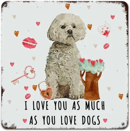 Miniatura 21 de Love Mails Chow Chow Dog Aluminum Art Signs I Love You As Much As You Love Dog Retro Vintage Art Wall Plaque Valentine Gift Metal Tin Sign for Kid