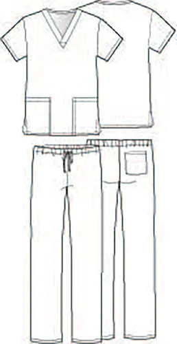 Miniatura 9 de Vital Threads Conjunto de uniformes médicos para hombres y mujeres con cuello en V y pantalón con cordón VT501C