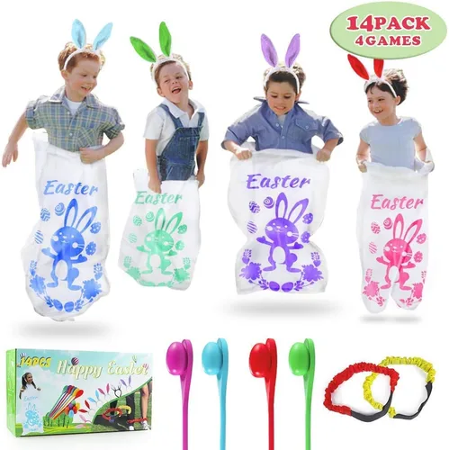 Miniatura 8 de Bolsas de carreras para juegos al aire libre para juegos de patatas, orejas de conejo, juegos de carreras de huevos y cucharas, bandas de carreras