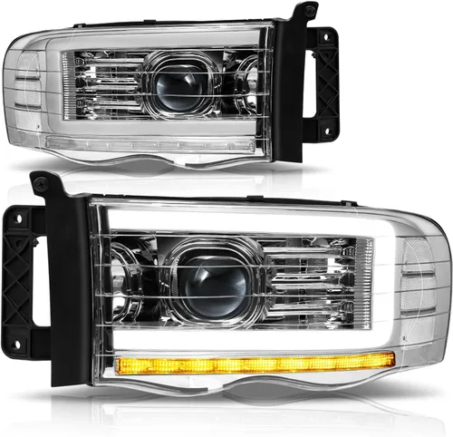 Miniatura 11 de Auto Dynasty Faros LED DRL Compatible con 2002 2003 2004 2005 Dodge Ram 1500 2500 3500, Señal de Giro Secuencial, Faros Proyectores Negros