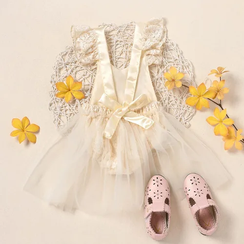 Miniatura 3 de Traje de bebé niña para primer cumpleaños, mameluco de tul de encaje, vestido tutú de princesa, vestido de cumpleaños de un año de edad, ropa