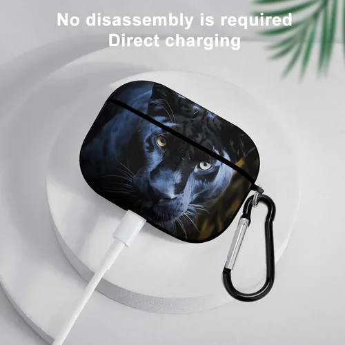 Miniatura 5 de Panther with Blue Eyes for Airpod Pro Case Cover Hard Shell Full Drop Protection Cover with Keychain Compatible with AirPod Pro 2nd/1st