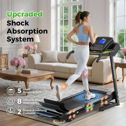 Miniatura 3 de Lastforever Cinta de correr plegable de 3.5 HP para el hogar, capacidad de 350 libras, cintas de correr portátiles con inclinación manual de 3 Negro