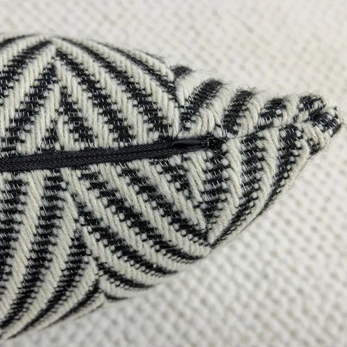 Miniatura 6 de vctops Funda de cojín de punto bohemio en blanco y negro, funda de cojín tejida con flecha, decoración cuadrada para sofá, dormitorio, sala