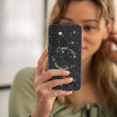 Miniatura 6 de Svanove Funda magnética con purpurina para Samsung Galaxy S22, compatible con Magsafe Cute, brillante, brillante, estética, dura y brillante