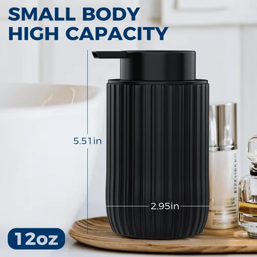 Miniatura 2 de Dispensador de jabón de manos de espuma de cerámica, dispensadores de jabón de baño de 12 onzas, dispensador de loción para cocina, dispensador