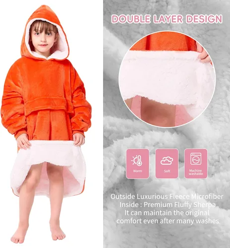 Miniatura 3 de yescool Manta de vestir con capucha para niños, regalos de cumpleaños para niñas adolescentes, para niños de 8 a 15 años, sudadera de gran