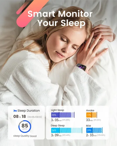 Miniatura 6 de Relojes inteligentes para mujer, 1.85 pulgadas, llamadas, batería 30 días, monitor 24/7 de frecuencia cardíaca, sueño y SpO2, 120 modos, IP68