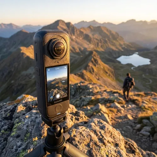 Miniatura 4 de Insta360 Paquete estándar de cámara de acción X4 Air 360 Lente dual ligera impermeable 8K Sistema de estabilización para viajes, ciclismo