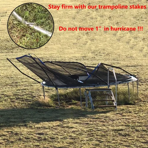 Miniatura 3 de Anclajes de estacas para trampolín resistentes, estacas de viento alto en forma de U, extremos afilados, anclaje de tierra de acero galvanizado